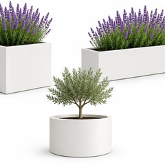 Witte plantenbakken - Doika