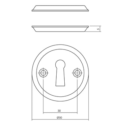 Intersteel Rosette keyhole screw hole nickel