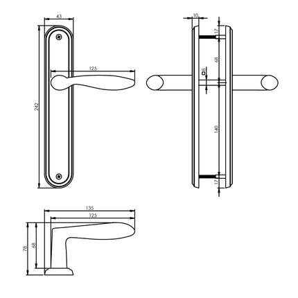 Intersteel Door handle George on shield blind nickel matt