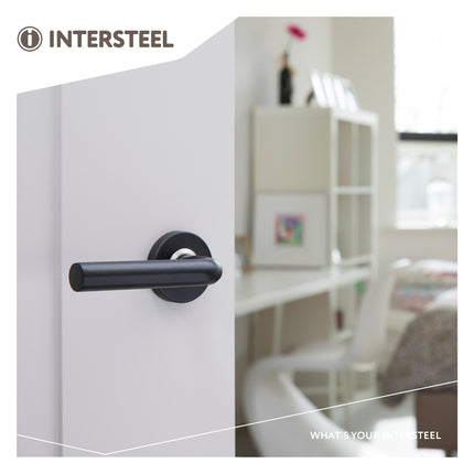 Intersteel Door handle Lucerne on rosette matt black