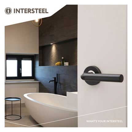 Intersteel Door handle Lucerne on rosette matt black