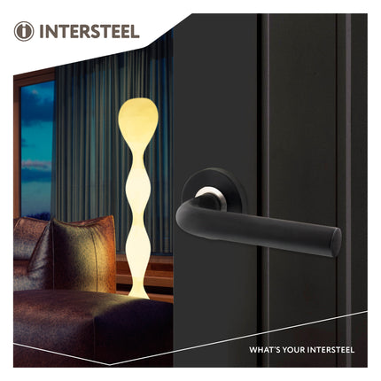 Intersteel Door handle Lucerne on rosette matt black