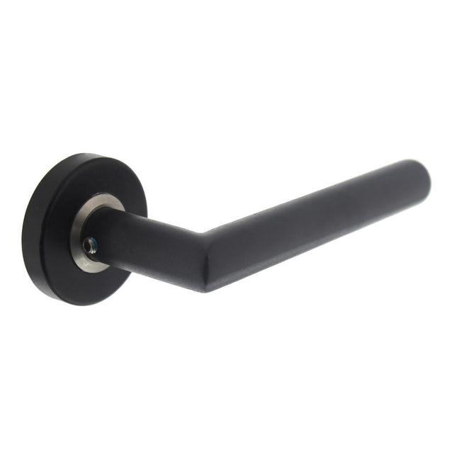 Intersteel Door handle Jura on rosette matt black