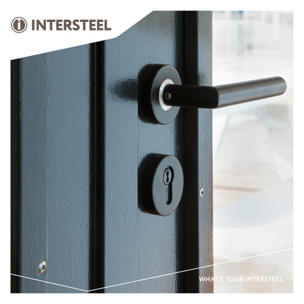 Intersteel Door handle Jura on rosette matt black