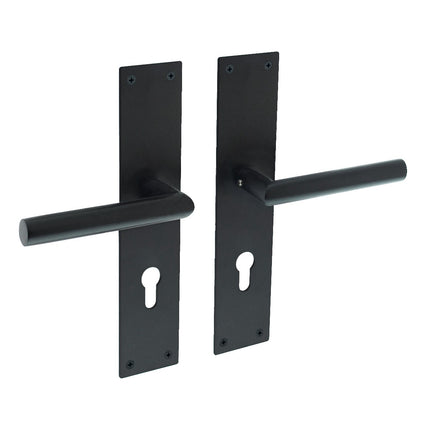 Intersteel Door handle Jura with shield 250x55x2mm profile cylinder hole 72mm black