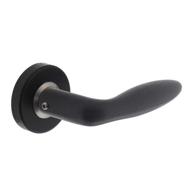 Intersteel Door handle Jupiter on rosette matt black