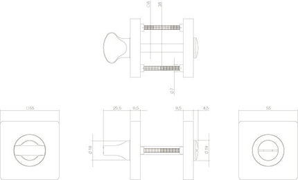 Intersteel Rosette toilet/bathroom closure square matt black