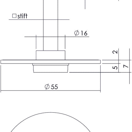 Intersteel Rosette toilet/bathroom closure round flat self-adhesive 8 mm