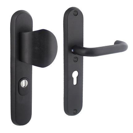 Intersteel Security fitting SKG*** profile cylinder hole 55 mm matt black with core pull protection front door fitting