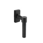 Intersteel window handle L-shape straight on rectangular rosette black