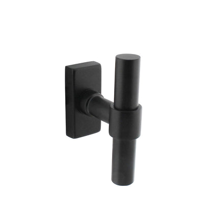 Intersteel Window handle T-shape straight on rectangular rosette black