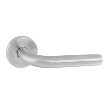 Intersteel Door handle Straight on brushed stainless steel rosette