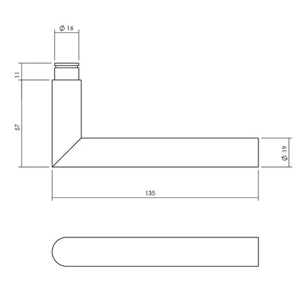 Intersteel Stool espagnolette right Angle 90° with rod set 2 X 1245 mm black