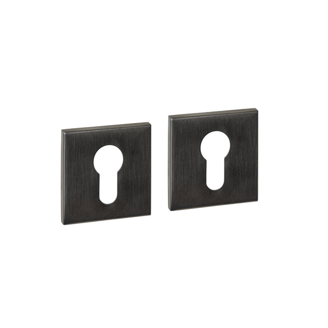 Intersteel Cylinder rosettes concealed 53x53x6mm PVD anthracite