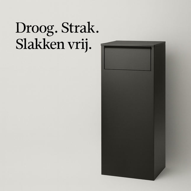 Bastion Slakkenproof Pakketbrievenbus – Achteruitname Mat Zwart