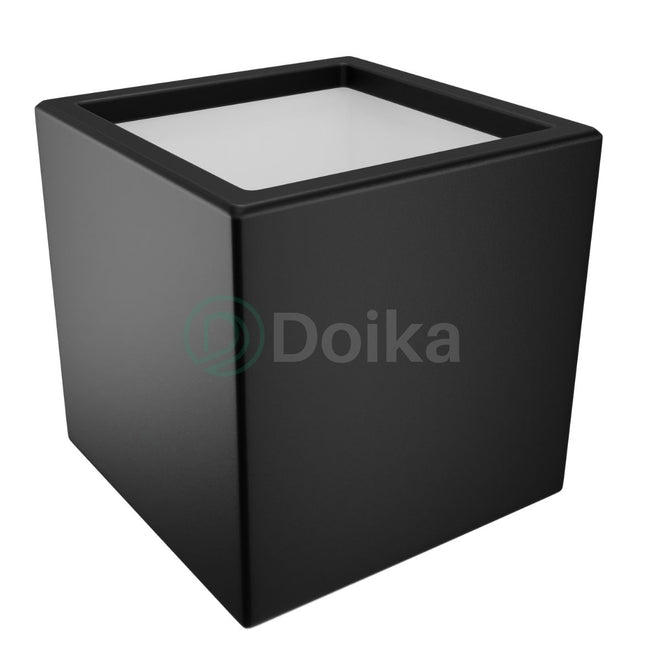 Polyester planter 40x40x40 cm - Black-gray