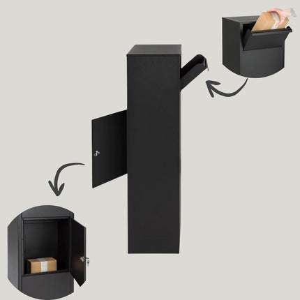 Premium Slakken- en waterdichte pakketbrievenbus mat zwart