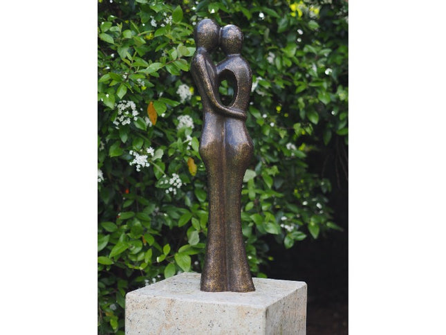 Bronzen beeld Abstract liefdespaar 80 cm 77x18x13cm