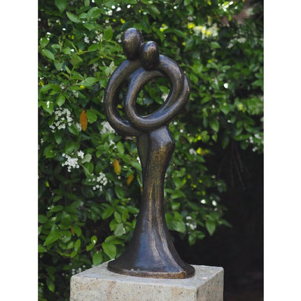 Bronzen beeld Abstract liefdespaar 80 cm 79x32x24cm