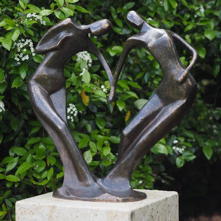 Bronzen beeld Abstract danspaar / groot model 61x29x59cm