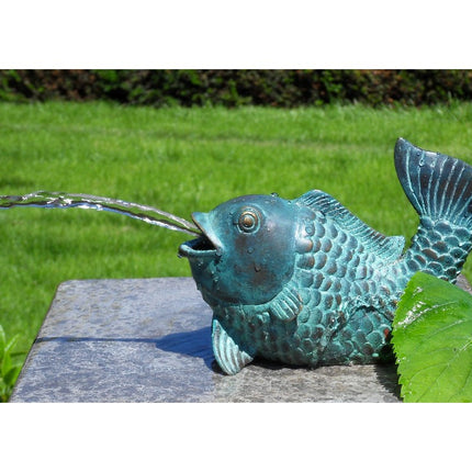 Bronzen beeld Vis fontein 11x6x18cm