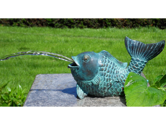 Bronzen beeld Vis fontein 11x6x18cm