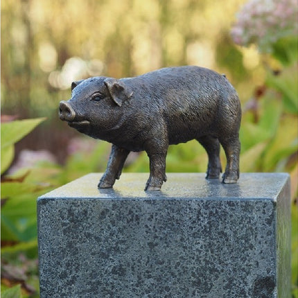 Bronzen beeld Varken 12x8x25cm