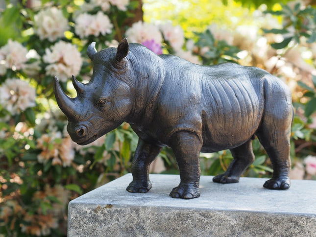 Bronzen beeld Neushoorn 27x16x51cm