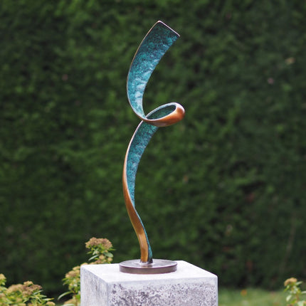 Bronzen beeld Modern sculptuur 'HELIX' 56x13x13cm