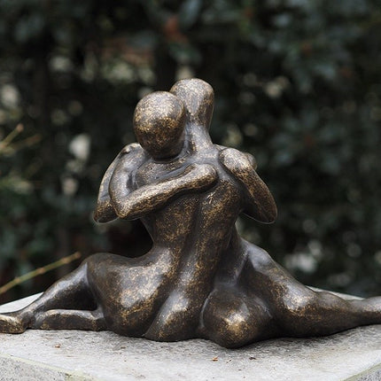 Bronzen beeld Modern verliefd koppel 20x35x15cm