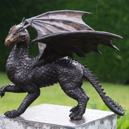 Bronzen beeld Draak   30x34x35cm