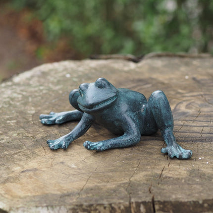 Bronzen beeld Kikker 8x12x21cm