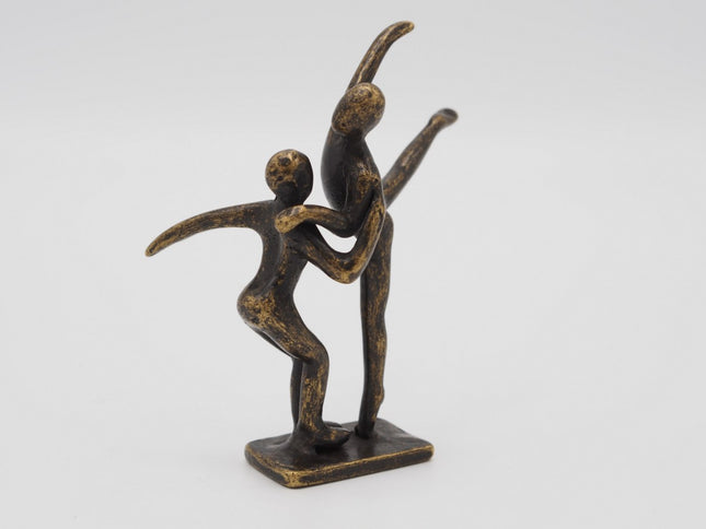 Bronzen beeld Klein modern danspaar 11x3x9cm