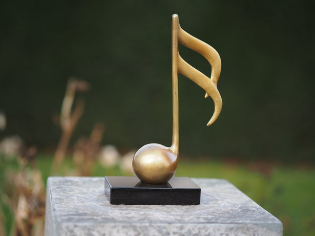 Bronzen beeld Muzieknoot 23x7x14cm