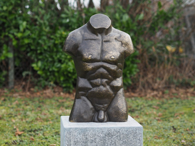 Bronzen beeld Grote mannen torso 56x20x41cm