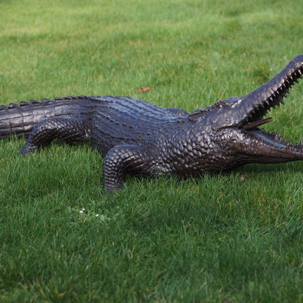 Bronzen beeld Alligator Fontein 48x60x190cm