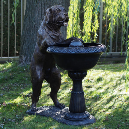 Bronzen beeld Hond met fontein 115x60x100cm 65kg