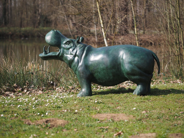 Bronzen beeld Groot Nijlpaard (fontein) 105x60x170cm