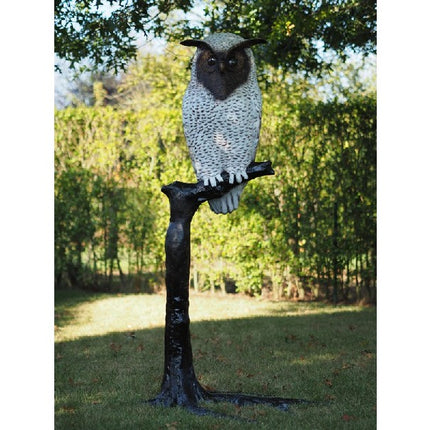 Bronzen beeld Witte Uil op tak 176x84x107cm 40kg