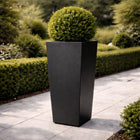 Conische aluminium plantenbak 60x60x100 cm - Gitzwart (RAL 9005)