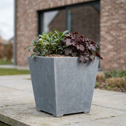 Conische arduinen plantenbak met bodem 40x27x42 cm