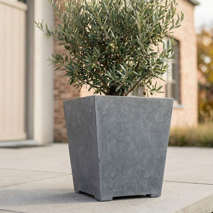 Conische arduinen plantenbak met bodem 50x35x52 cm