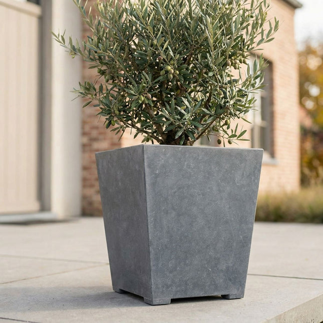 Conische arduinen plantenbak met bodem 50x35x52 cm