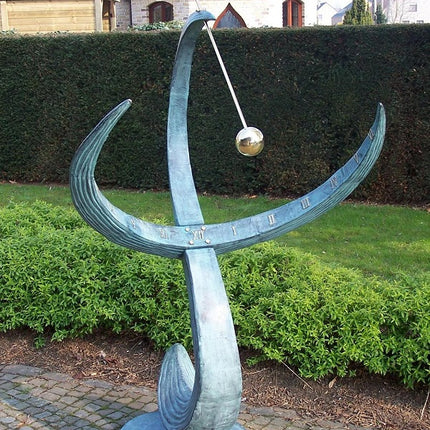 Bronzen Grote zonnewijzer  "wave" 180x120x65cm