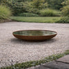Grote ronde cortenstaal waterschaal 60x8 cm