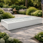 Langwerpige aluminium watertafel met fonteinen 300x120x40cm 88kg - Zuiver Wit (RAL 9010)