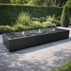 Langwerpige aluminium watertafel met fonteinen 300x80x40cm 70kg