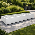 Langwerpige aluminium watertafel met fonteinen 400x100x40cm 103kg - Zuiver Wit (RAL 9010)