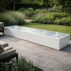 Langwerpige aluminium watertafel met fonteinen 500x100x40cm 124kg - Zuiver Wit (RAL 9010)