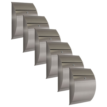 Practo Garden Brievenbussen Las Vegas RVS | Set van 6 stuks